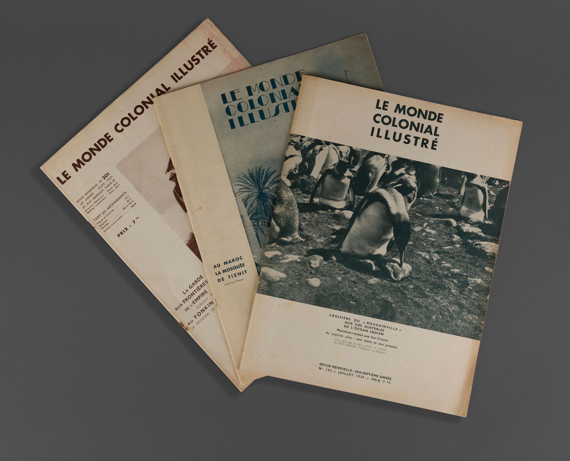 Null 1938-1940.
[LE PHO]. Réunion de trois revues le Monde Colonial Illustré com&hellip;