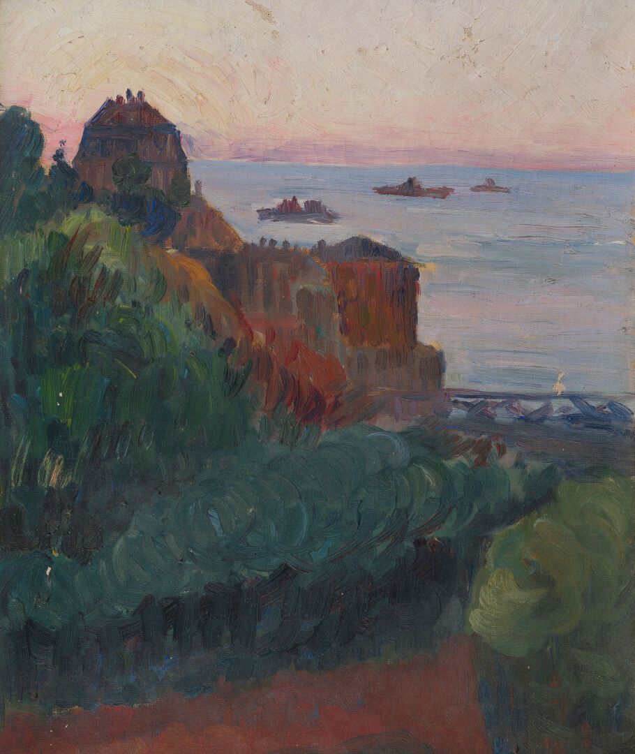 Null S.M. HÀM NGHI (1871-1944).
Crépuscule sur les falaises de Marseille, vers 1&hellip;
