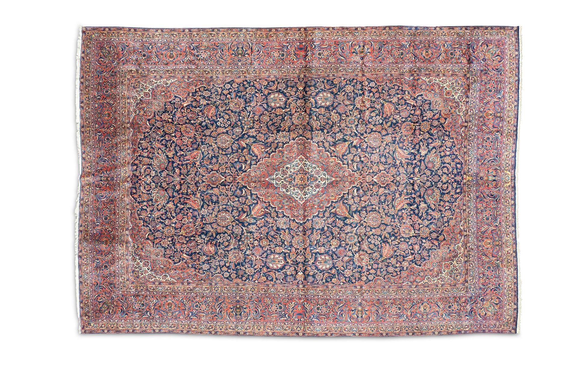 Null A PERSIAN RED GROUND KASHAN RUG, mid 20th century, of rectangular form, the&hellip;