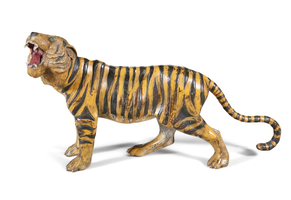 Null A LARGE AUSTRIAN COLD PAINTED MODEL OF A BENGAL TIGER BY BERGMAN OF VIENNA,&hellip;