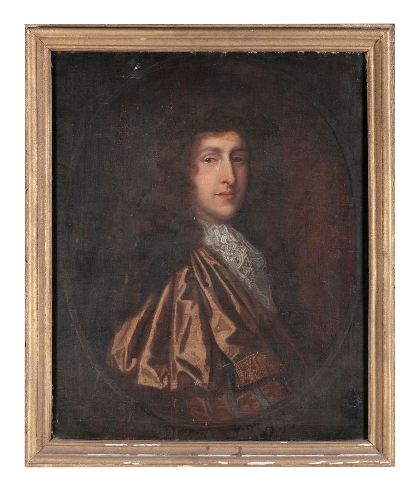 Null ÉCOLE DU 17e SIÈCLE Portrait de Lord Dunraven, dans un ovale peint Huile su&hellip;