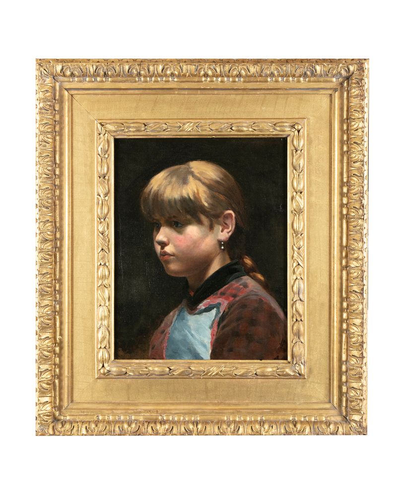 Null DANISH SCHOOL (19TH CENTURY) Bust portrait of a Young Girl Oil on canvas, 4&hellip;