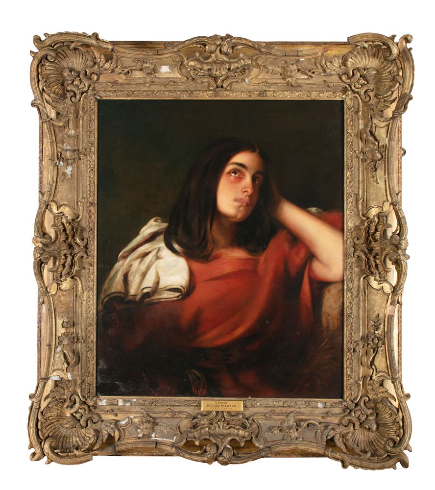 Null RICHARD BUCKNER (1812-1883) Une rêverie Huile sur toile, 76x63,5cm