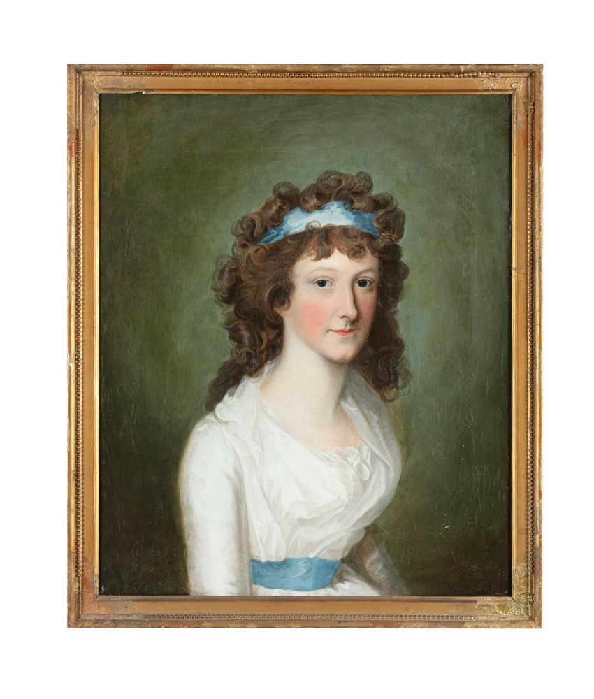 Null 爱尔兰画派（18世纪） 玛丽-简-奥哈拉肖像 布面油画，67cm x 55cm 隐约可见签名和日期 1792年 玛丽-简-奥哈拉是科莱恩杰克逊庄园的理&hellip;
