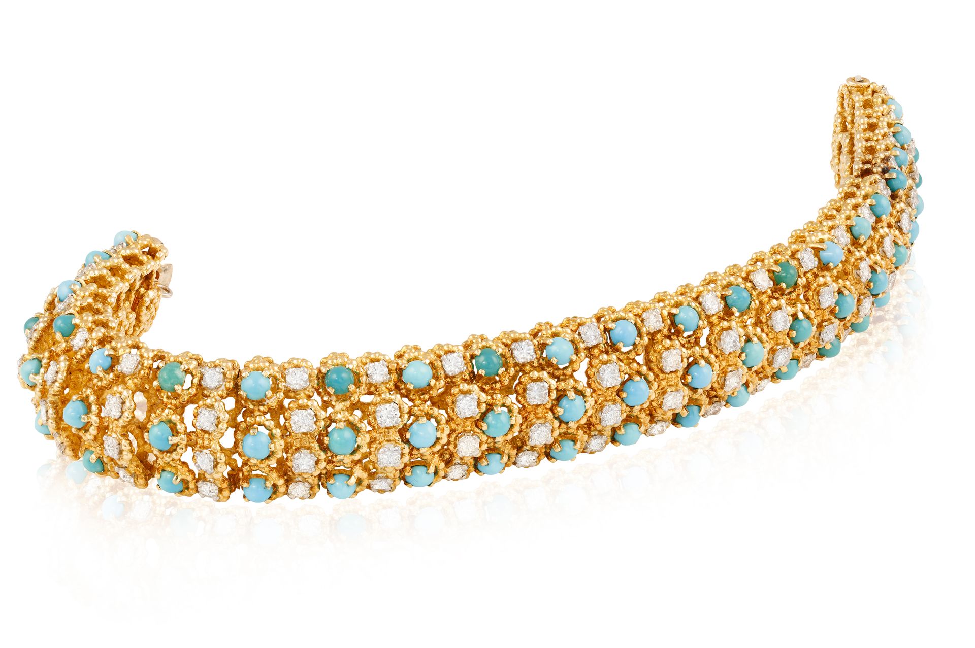 Null 
A DIAMOND AND TURQUOISE BRACELET, BY BOUCHERON, CIRCA 1970

The articulate&hellip;