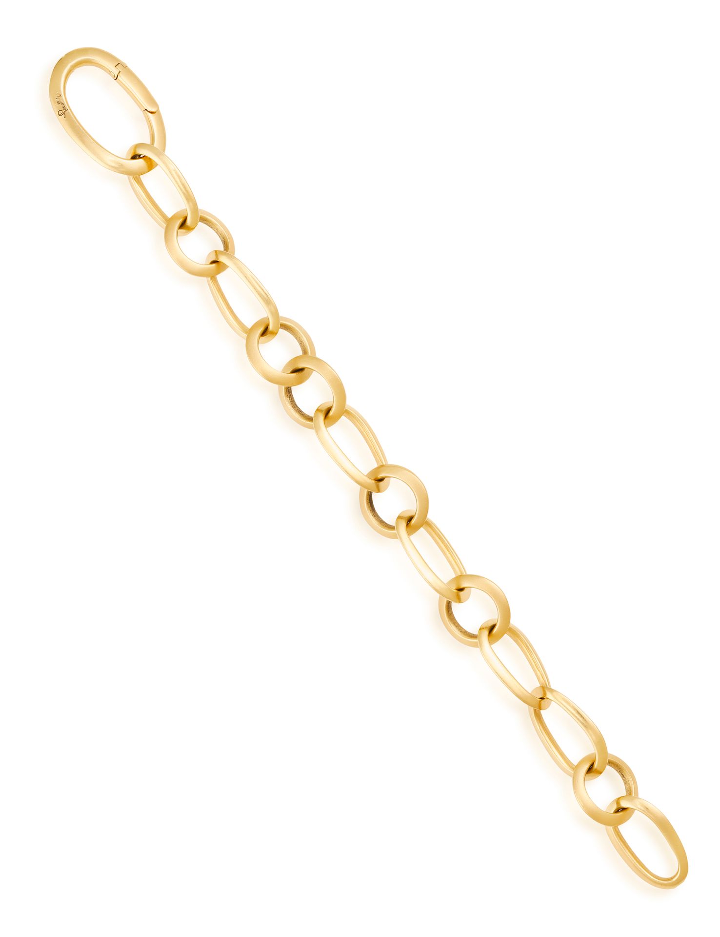 Null A GOLD BRACELET, BY POMELLATO The fancy-link chain in brushed 18K gold, sig&hellip;