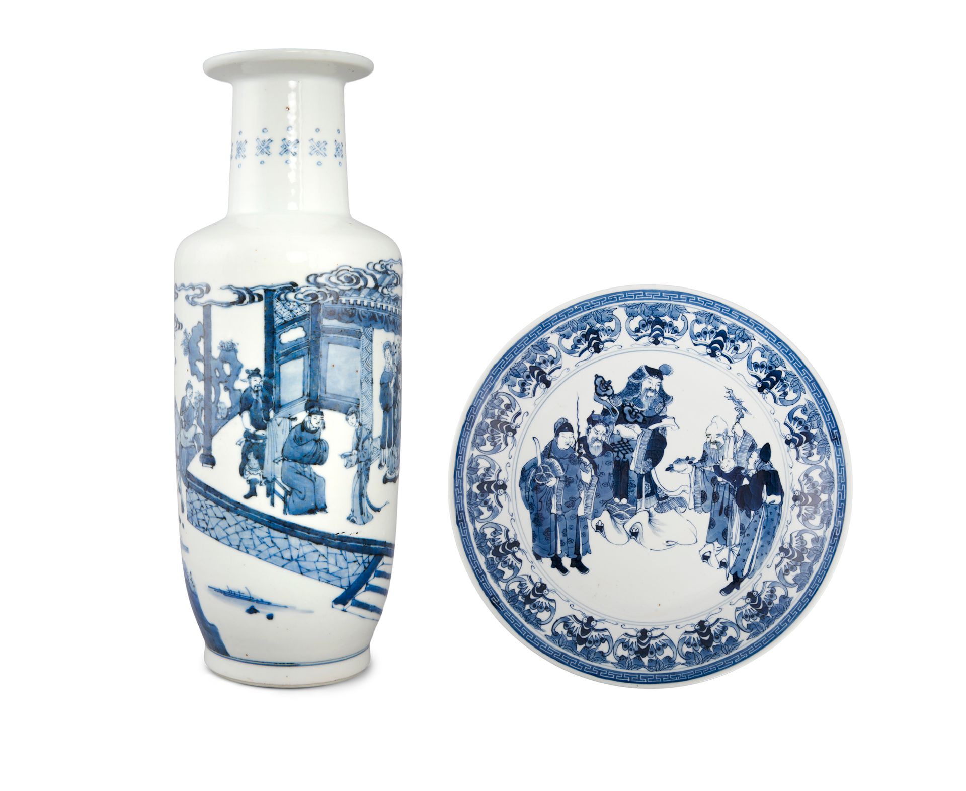 Null BLAUE UND WEISSE ROULEAU-VASE IM KANGXI-SYSTEM, BANGCHUIPING China, Qing-Dy&hellip;