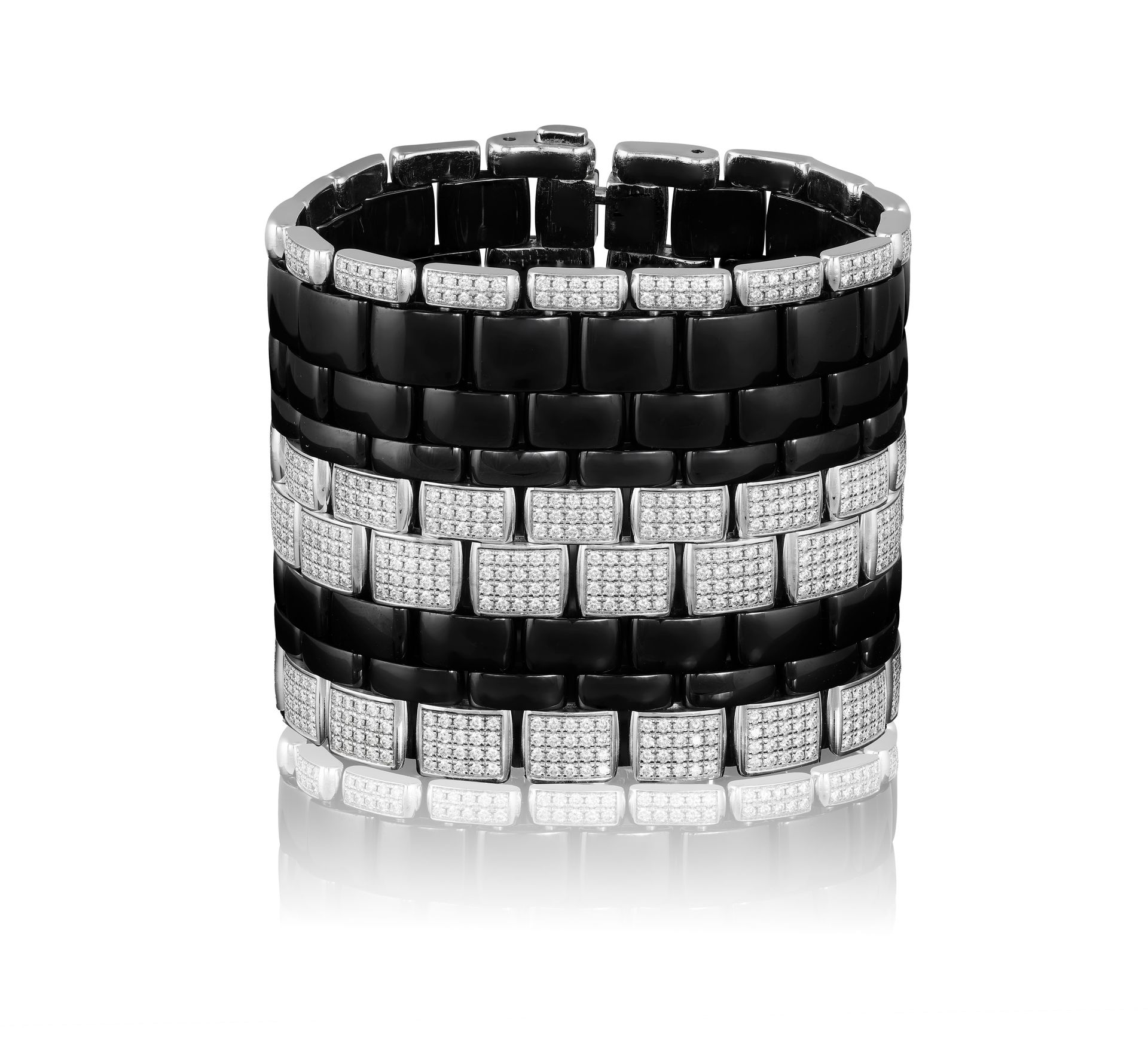 Null AN IMPORTANT 'ULTRA' DIAMOND AND CERAMIC CUFF BRACELET, BY CHANEL, CIRCA 20&hellip;