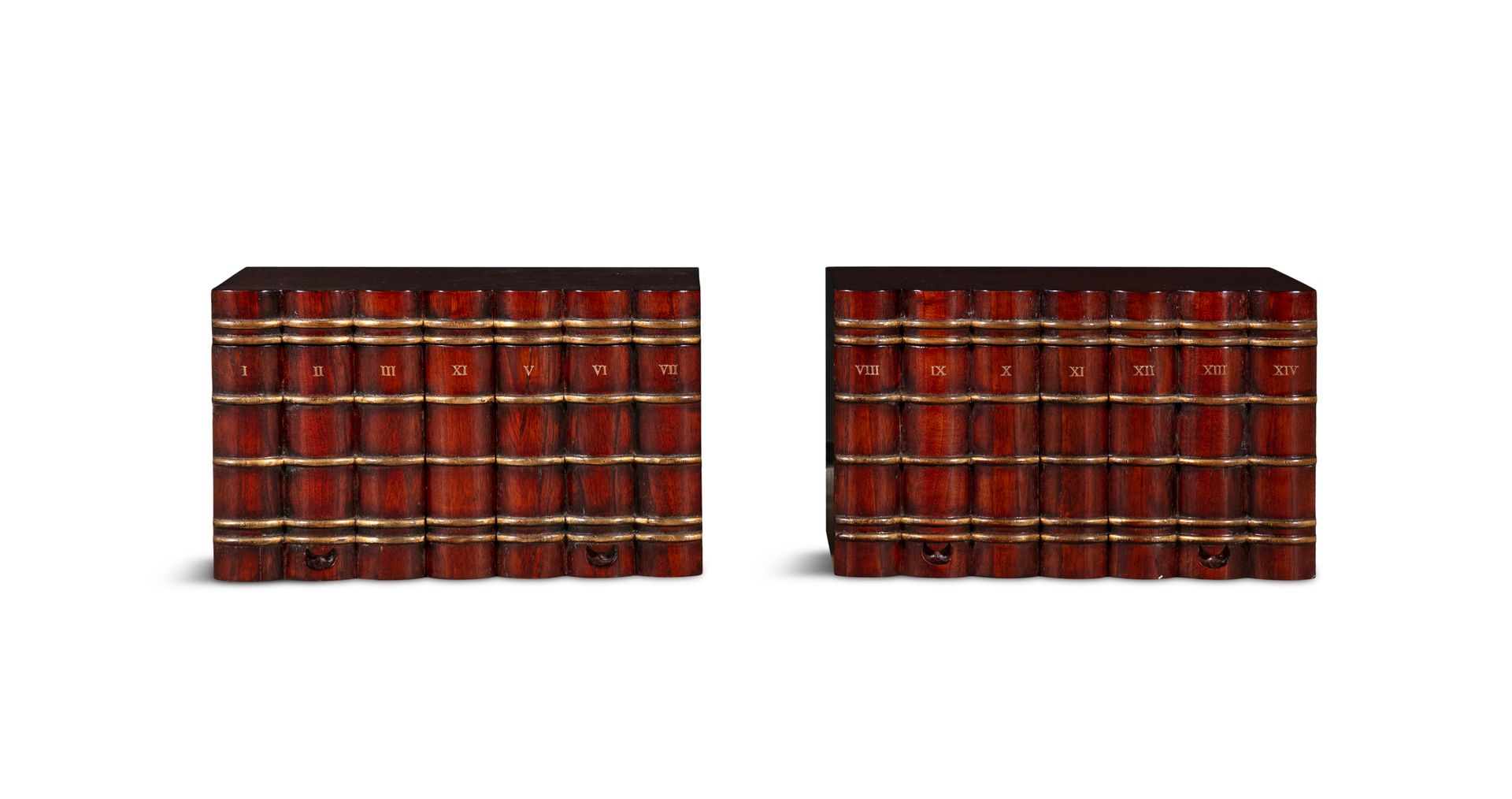 Null Paire de coffrets de rangement de bibliothèque, début du 19ème siècle, en a&hellip;