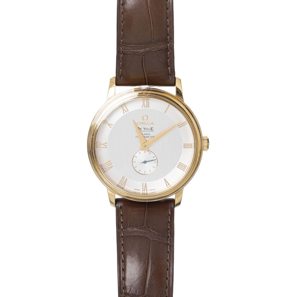 OMEGA - De Ville wristwatch. 欧米茄 - De Ville腕表。黄金表壳，编号85040951，型号46143002，自动机械机芯，&hellip;