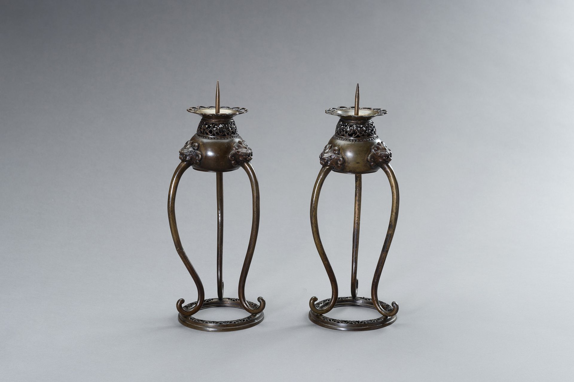 A PAIR OF BRONZE CANDLE STICK HOLDERS A PAIR OF BRONZE CANDLE STICK HOLDERS
Chin&hellip;