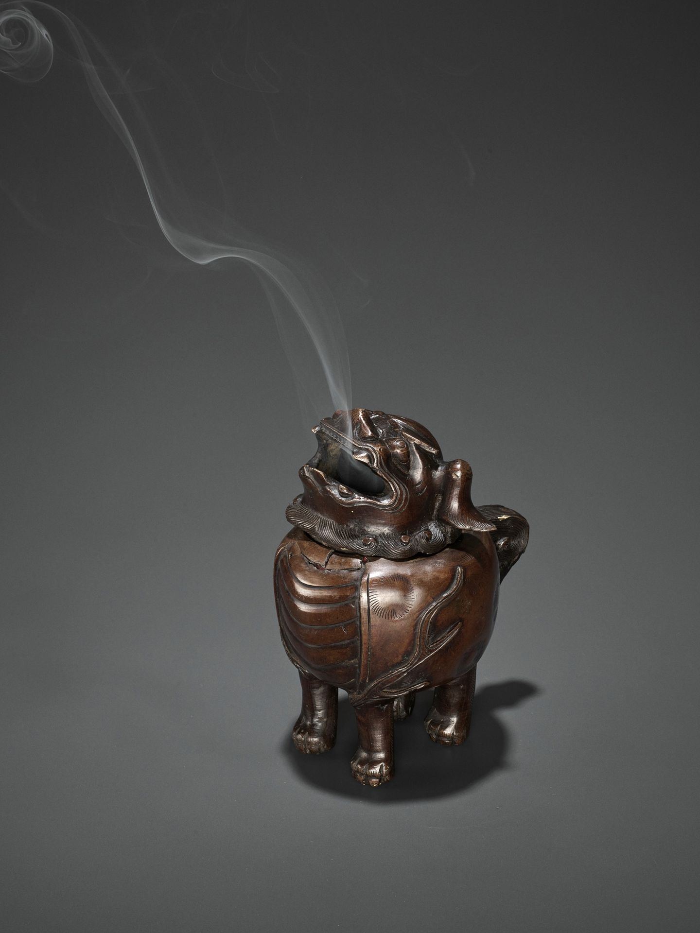 A BRONZE LUDUAN-FORM CENSER AND COVER, 17TH CENTURY A BRONZE LUDUAN-FORM CENSER &hellip;