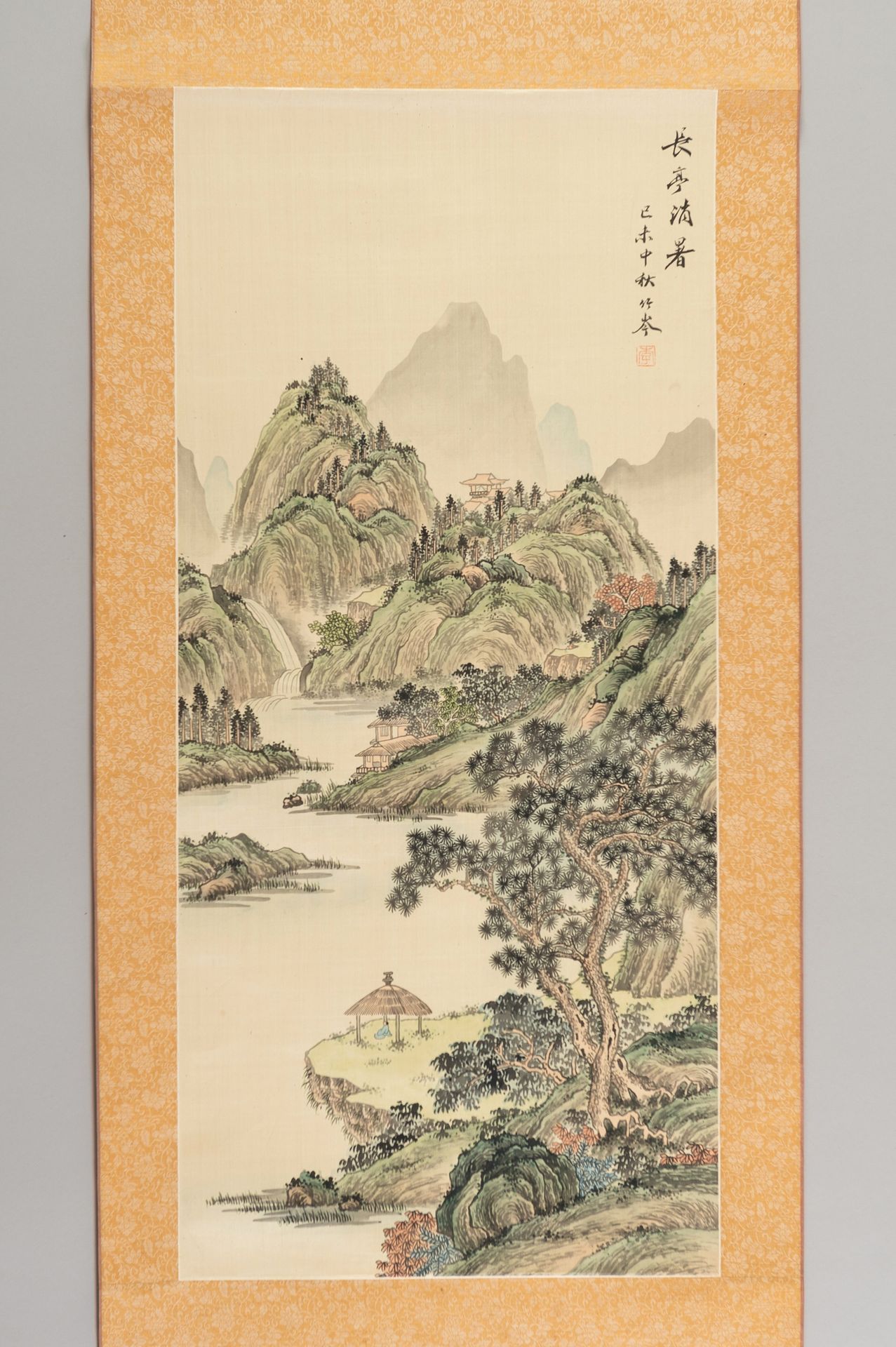 A HANGING SCROLL PAINTING OF A RIVER LANDSCAPE, AFTER WEN ZHENGMING PEINTURE D'U&hellip;