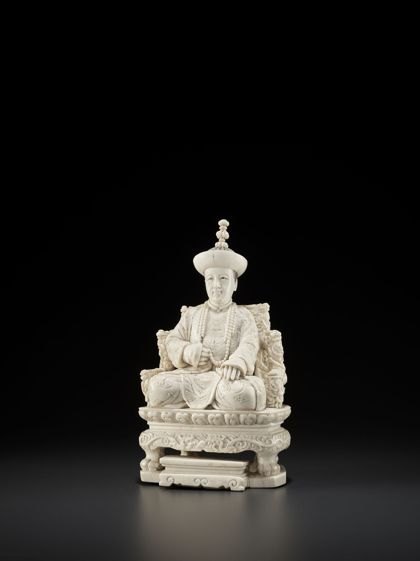 A PORTRAIT STATUE OF THE YONGZHENG EMPEROR, IVORY, LATER QING TO EARLY REPUBLIC &hellip;