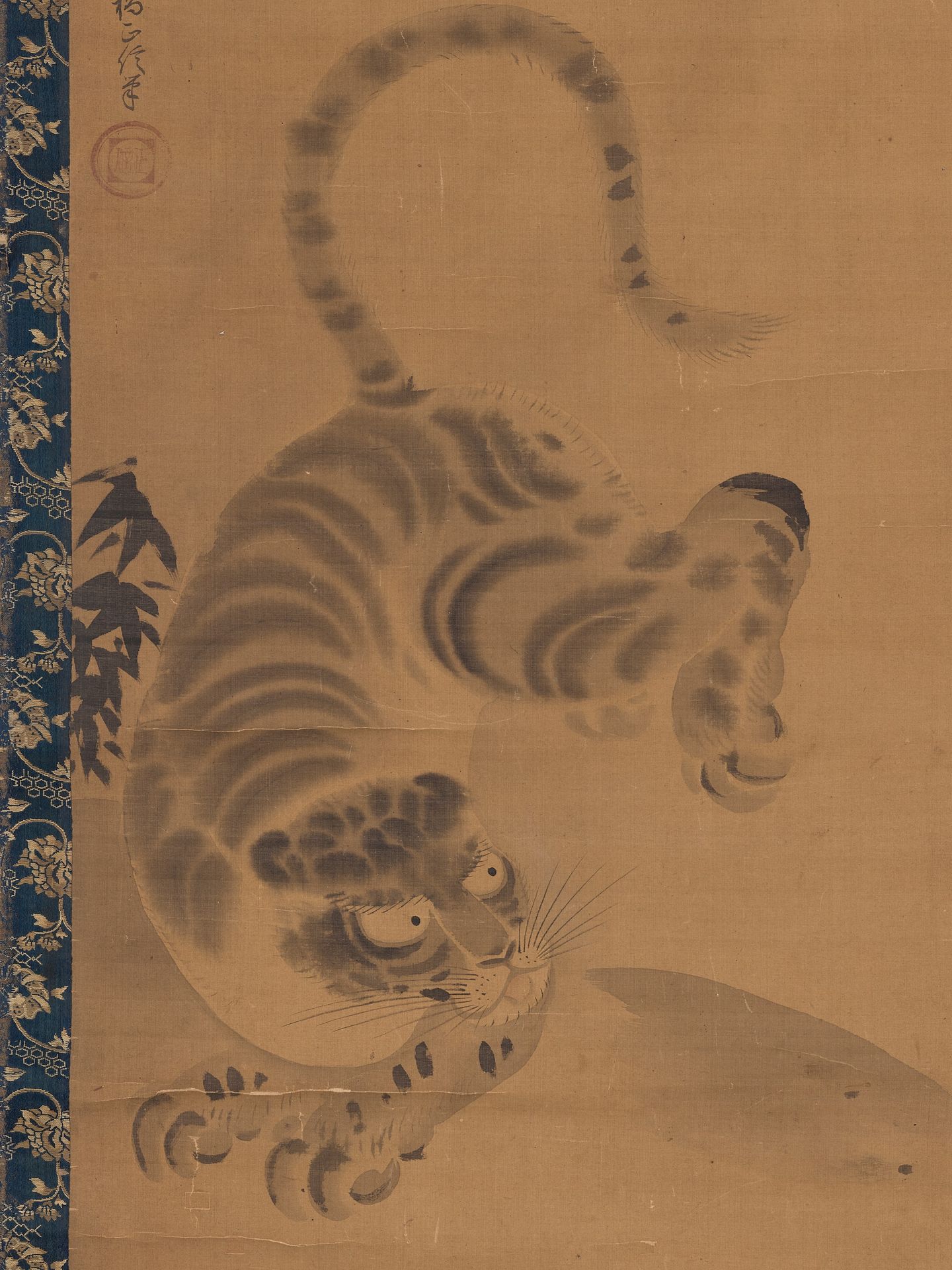 AFTER KANO NAGANOBU (1434-1530): A KANO SCHOOL SCROLL PAINTING OF A TIGER 狩野长信(1&hellip;