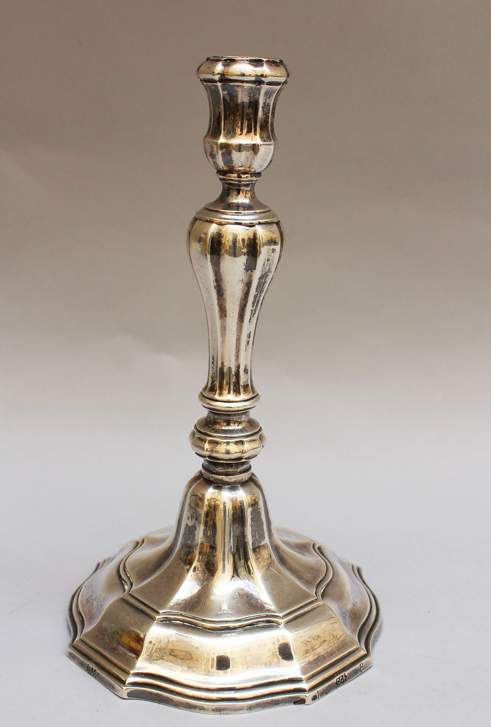Null Silver candle stick. Belgium, Brussels before 1750, master signed H. D. P.;&hellip;