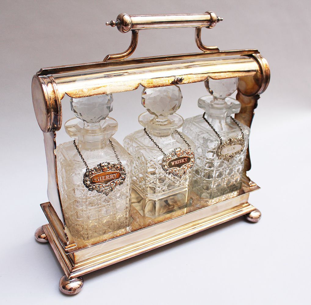 Null Digestif bar, comprising three cutted glass flasks with plow, with plated c&hellip;