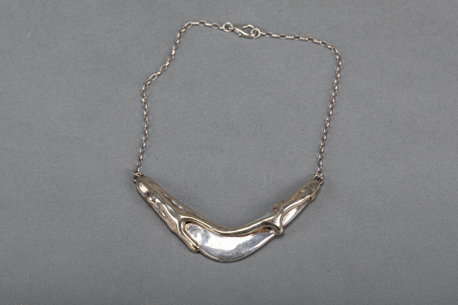 Null Silver and vermeil necklace, silver 925/1000, signed, 30g. 20Cm length