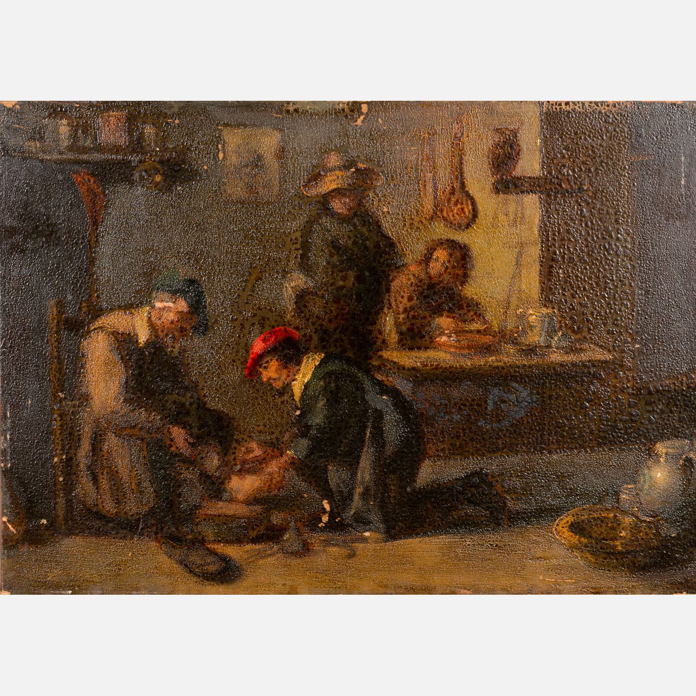 Adriaen Brouwer (1605-1638)-school Adriaen Brouwer (1605-1638)-学校，医生的访问；板上油画；损害。&hellip;