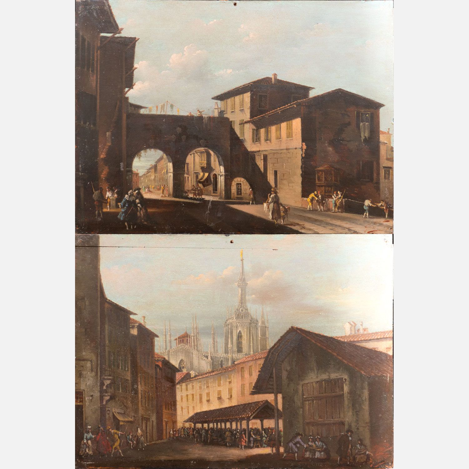 Milanese painter 18. Century Peintre milanais 18. SièclePaire de capriccios mila&hellip;