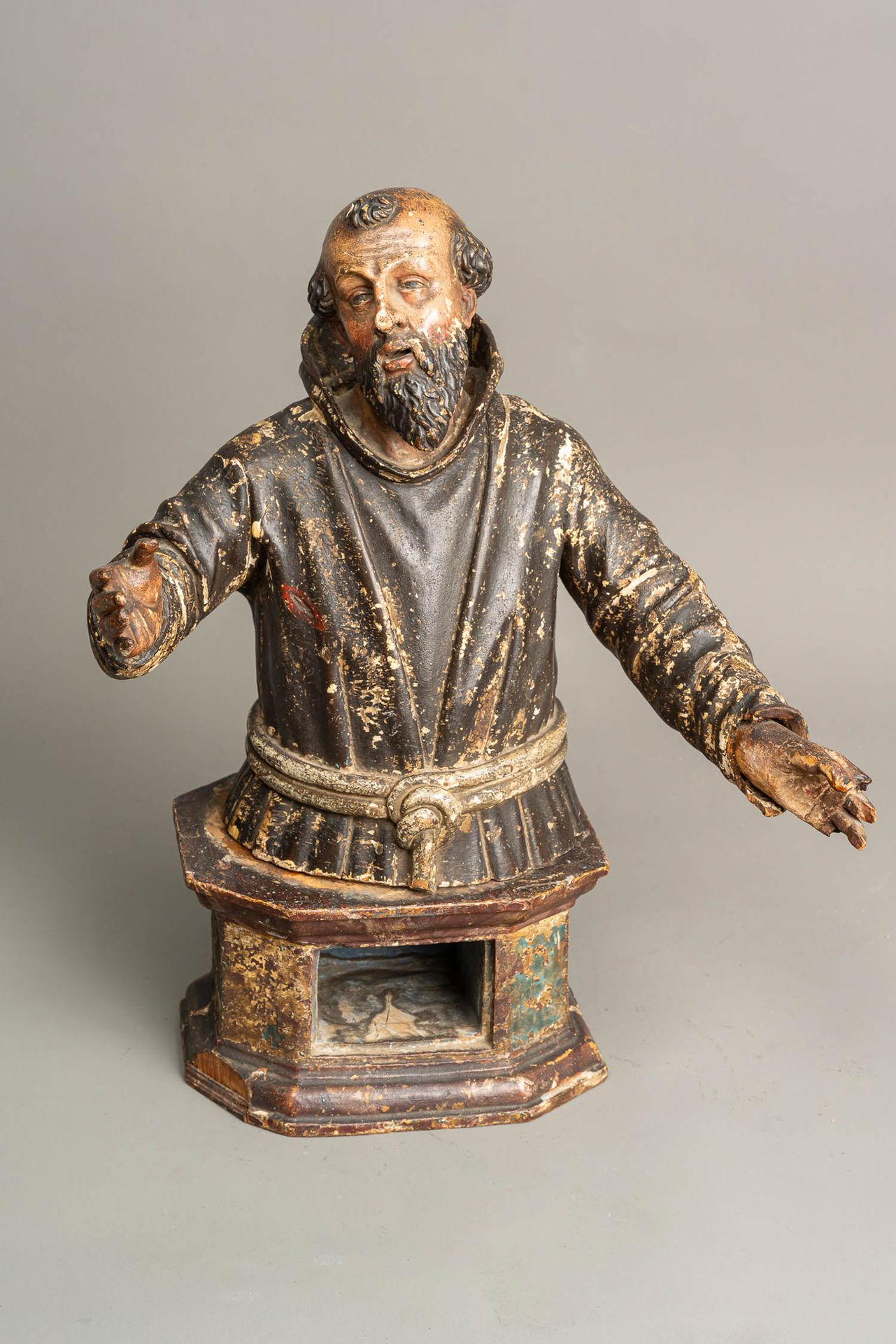 Reliquary Sculpture Sculpture reliquaire, saint homme, bois sculpté, couleurs d'&hellip;