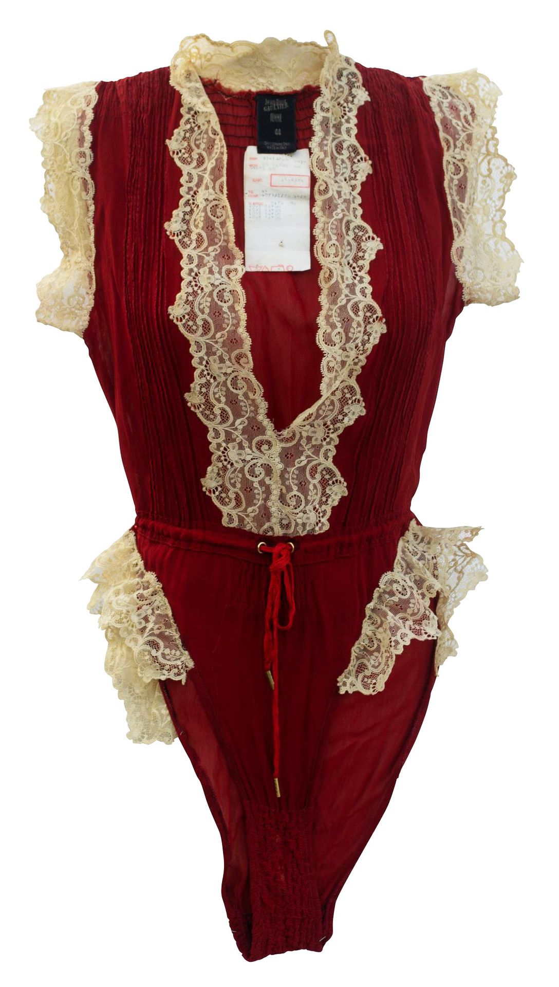 Null Jean Paul Gaultier

身体衣着



描述。

紫色红色人造丝乔其纱身体，镶有ecru色的valenciennes花边，垂坠的领口，&hellip;