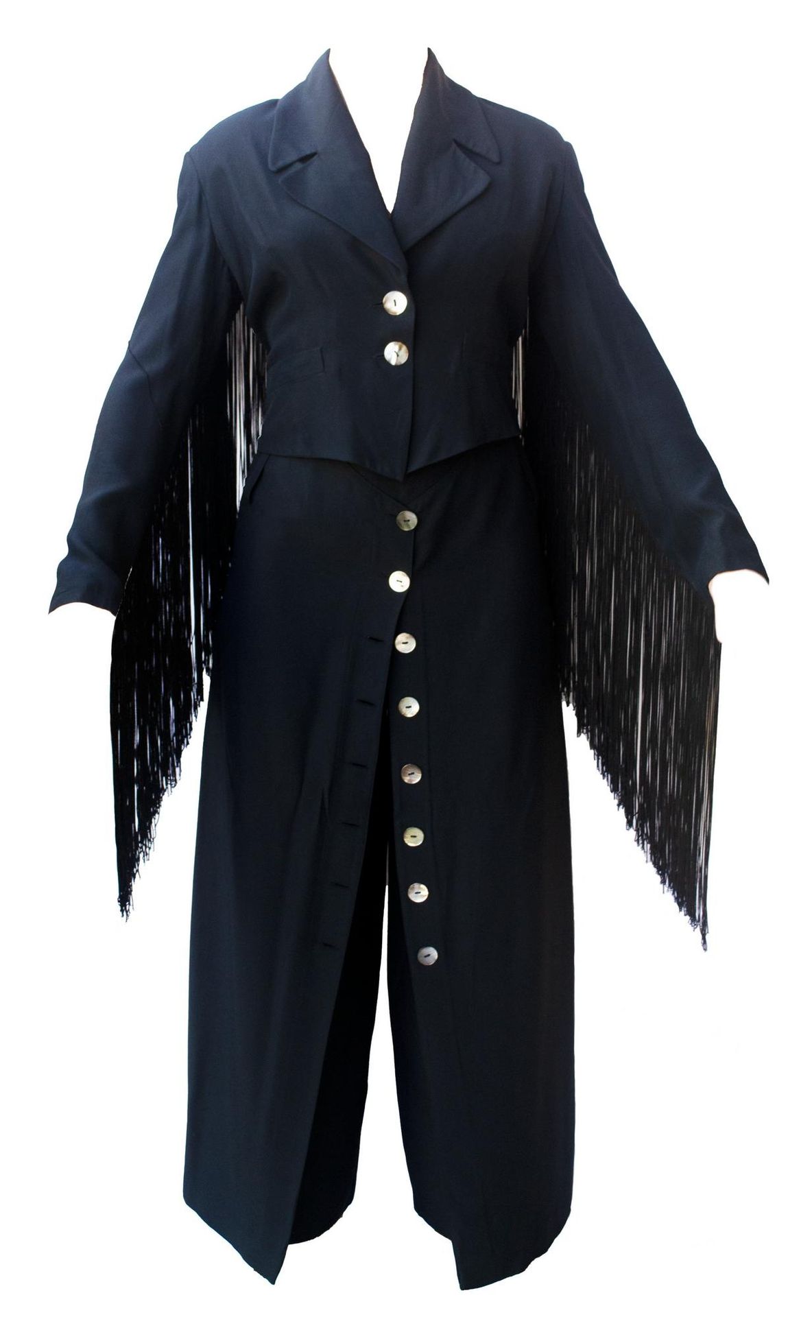 Null Martine Sitbon 

FRINGES SUIT 



Description:

Black cady for bolero and t&hellip;