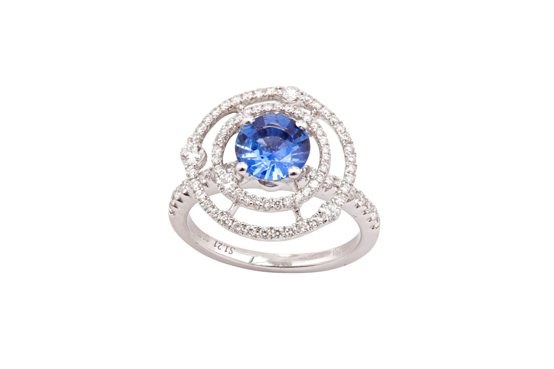 A Sapphire and Diamond Ring A sapphire and diamond ring The circular-cut sapphir&hellip;
