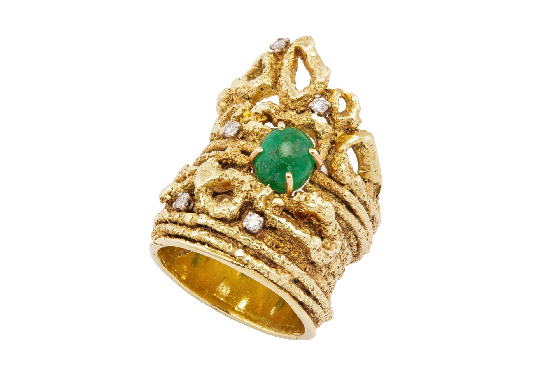 An emerald and diamond dress ring An emerald and diamond dress ring The wide ban&hellip;