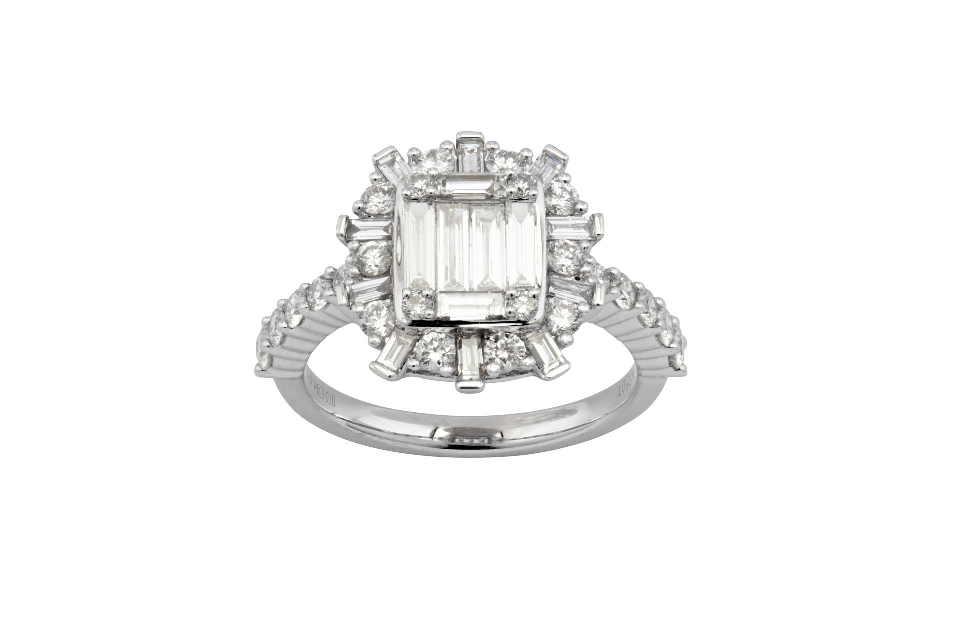 A diamond dress ring A diamond dress ring Centrally set with baguette-cut diamon&hellip;