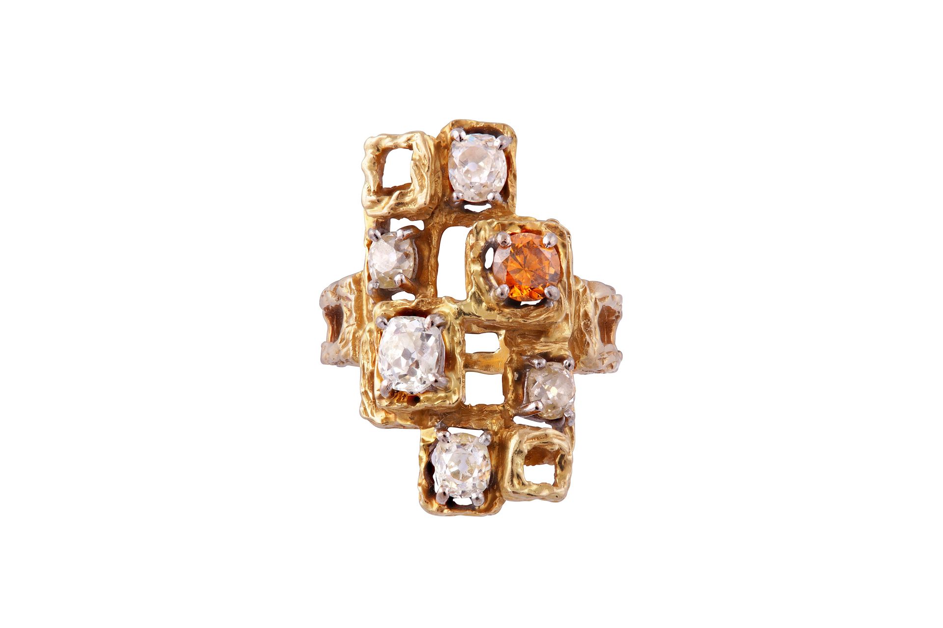 A diamond dress ring A diamond dress ring In a textural geometric design with bi&hellip;