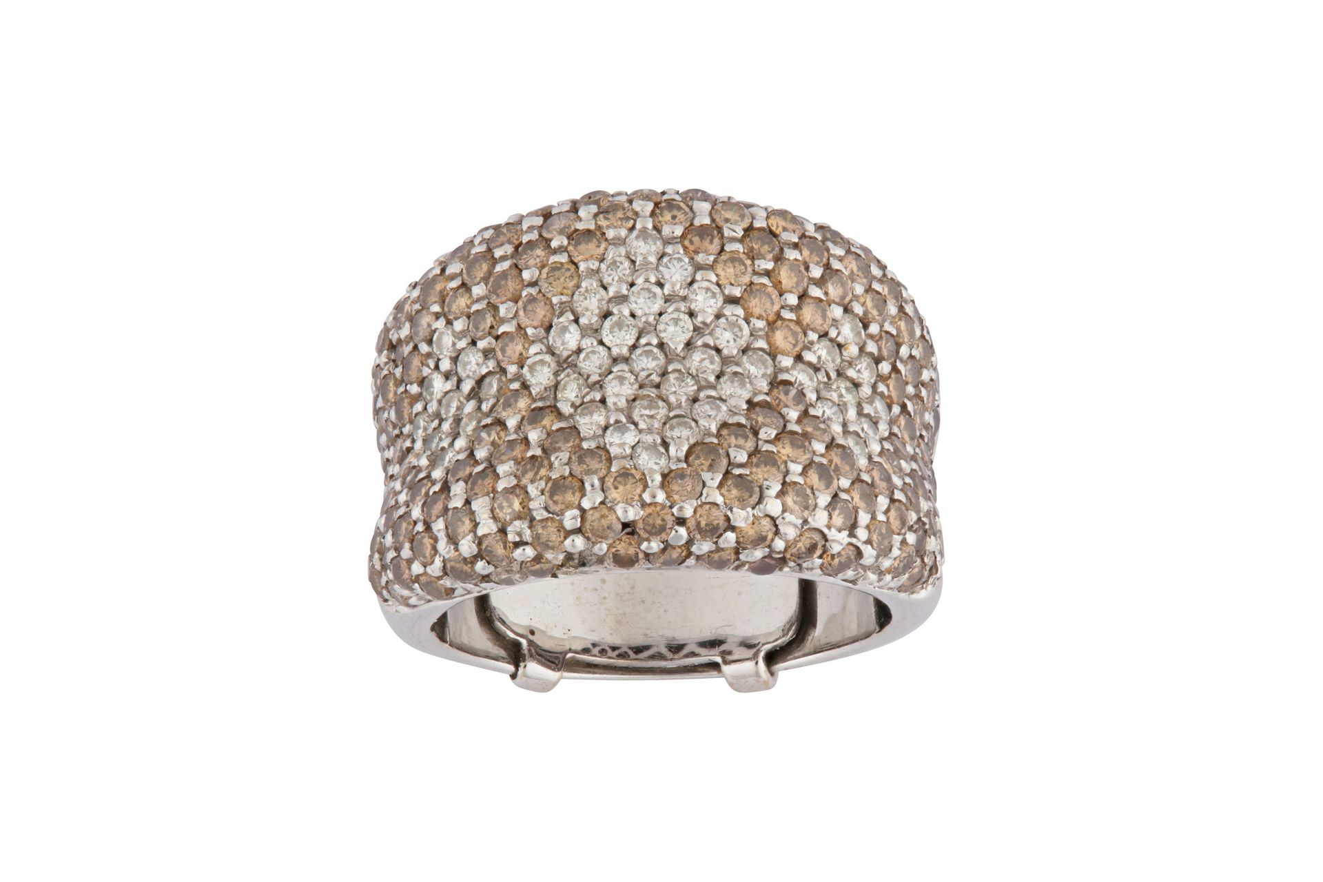 A diamond dress ring A diamond dress ring Of concave form, pavé-set throughout w&hellip;