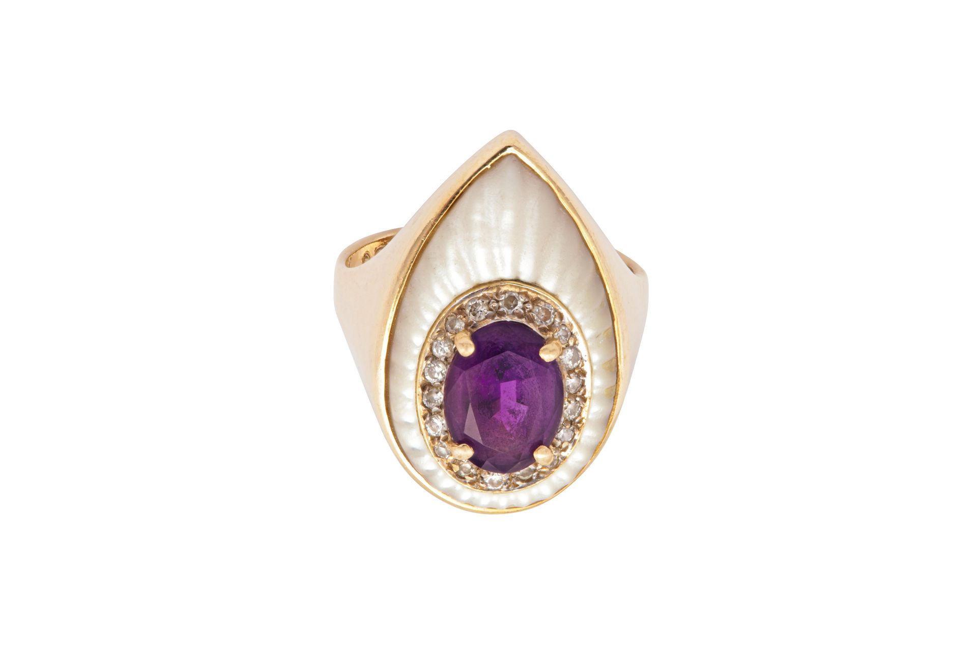 Erté l An amethyst, mother of pearl and diamond ring Erté l An amethyst, mother &hellip;