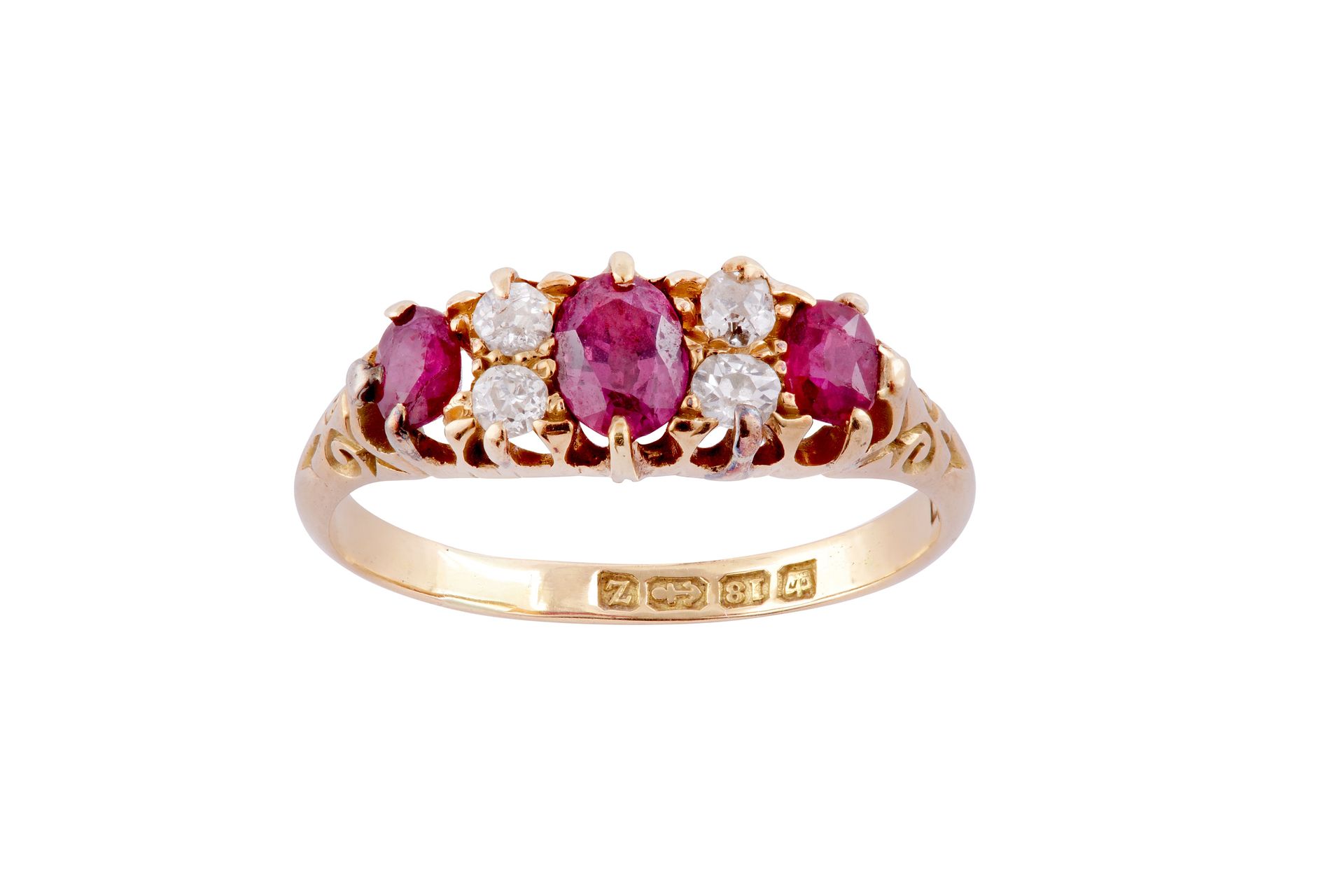 A ruby and diamond ring A ruby and diamond ring Centrally set with an oval-cut r&hellip;