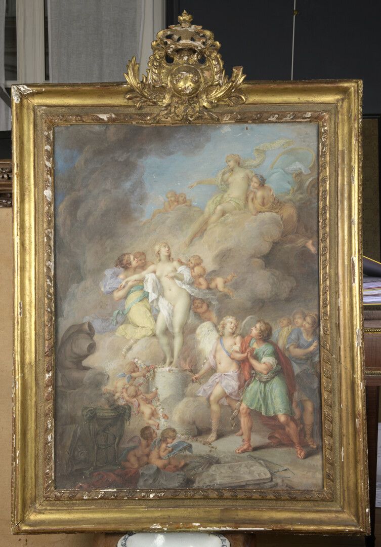 Attribué à Jacques CHARLIER (1720-1790) 归功于雅克-夏利埃（1720-1790）。

海拔

水彩和粉笔画

69 x &hellip;