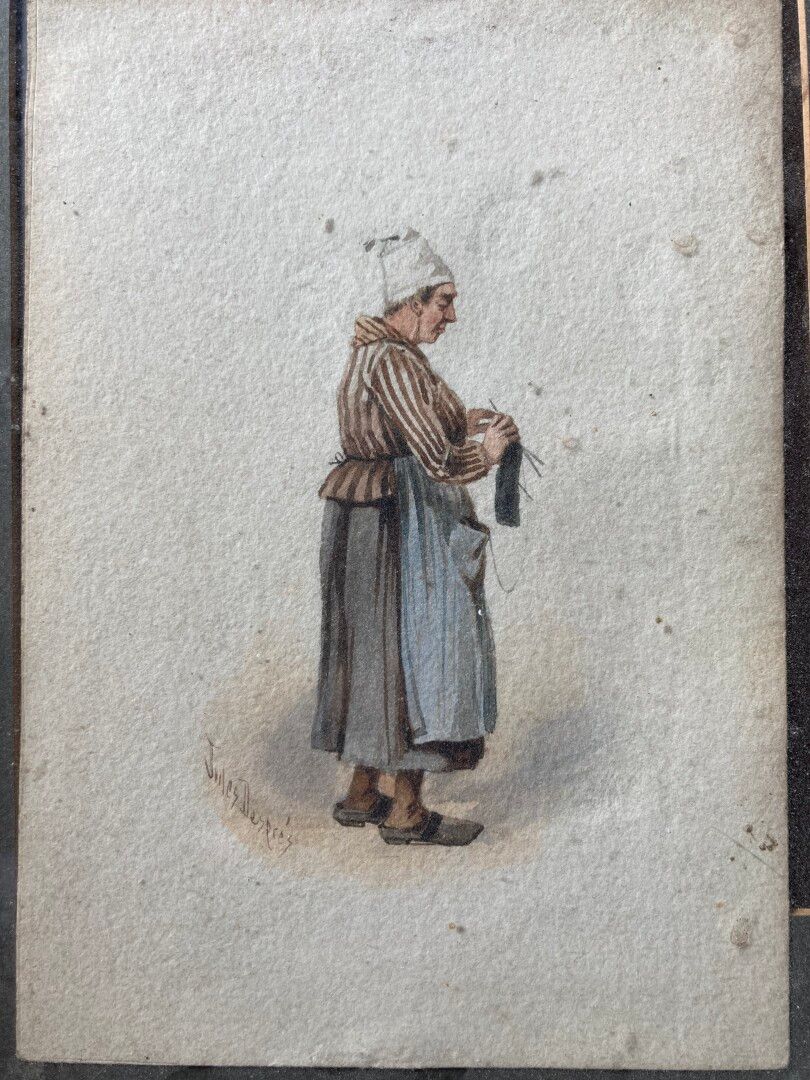 Null 儒勒-戴斯(Jules DESPRÈS) (1824-1886)

拿着篮子的女人和拿着针织品的女人

两幅签名的水彩画。

染色剂。

17,9 x&hellip;