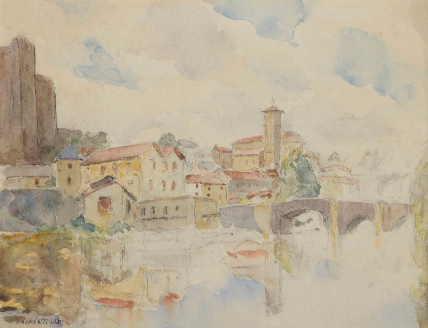 André NIVARD (1880-1969) 安德烈-尼瓦尔(André NIVARD) (1880-1969)

克利松，塞夫尔河上的桥

纸上水彩。

&hellip;