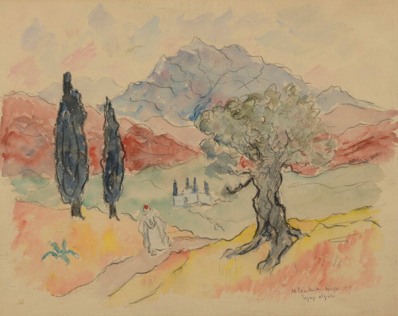 Maurice CONSTANTIN-WEYER (1881-1964) 莫里斯-康斯坦丁-韦耶(1881-1964)

阿尔及利亚的风景

纸上水彩画。

右&hellip;
