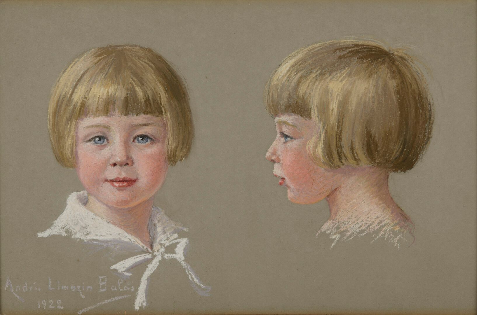 Andrée Limozin-Balas (1886-1981) 安德里-利莫津-巴拉斯(1886-1981)

罗杰-D.的正面和左侧侧面肖像。

粉笔画。
&hellip;