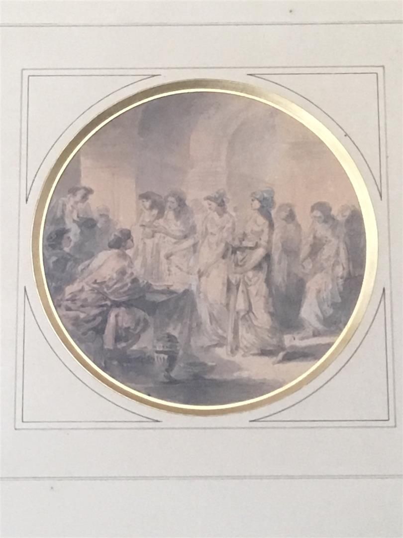 Null 归属于雅克-加梅林的作品

(1738-1803)

罗马妇女奉献她们的珠宝

钢笔和黑墨水，水彩。

隔离。

D. 13厘米

出处：前Joann&hellip;