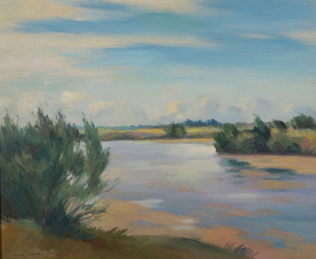 Louis SUIRE (1899-1987) 路易斯-苏伊里(1899-1987)

里岛阿尔斯之门附近的潮汐

板面油画，已签名并注明日期1933年

左下&hellip;