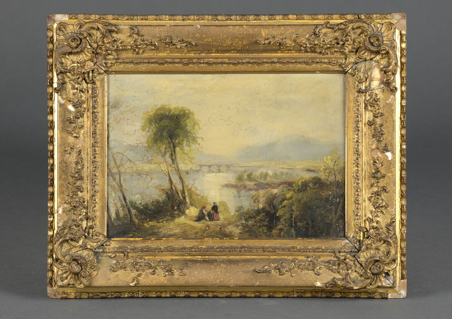 Null 
École anglaise du XIXe siècle




Paysage au pont




Panneau.




18 x 25&hellip;