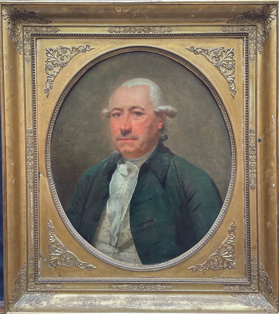 Null 归功于马丁-德林（Oberbergheim 1752 - Paris 1817）。

穿着绿色夹克的男子肖像

椭圆形帆布。

59 x 50 厘米