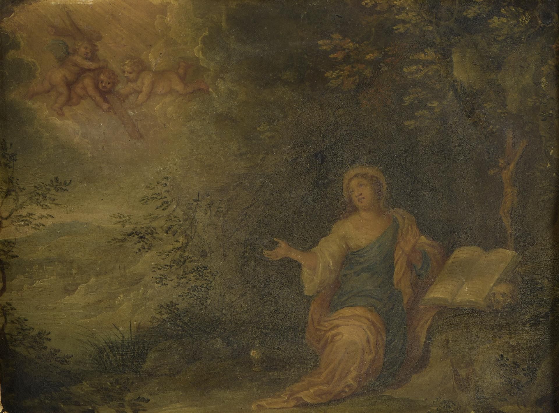 Null 归功于皮特-范-阿冯特（1600-1632）。

景观中的忏悔的抹大拉的人

铜。

轻微划痕。

17,3 x 22,7 cm