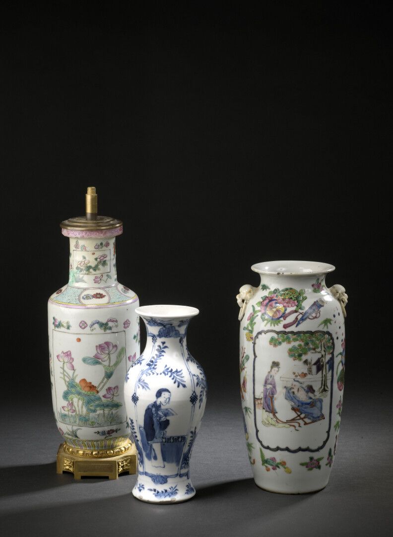 Null Trois vases en porcelaine polychrome et bleu blanc


Chine, fin du XIXe et &hellip;