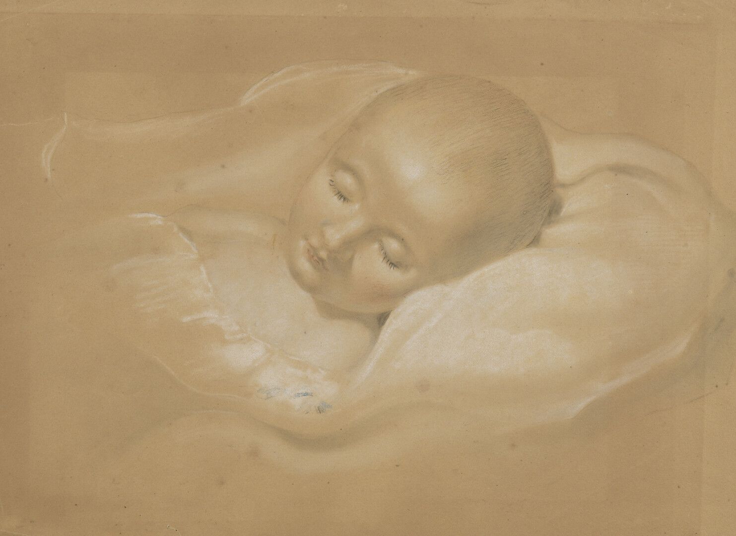 Null ISABEY圈，约1811年

沉睡的罗马国王

着色纸上的粉彩画。

21 x 35 cm