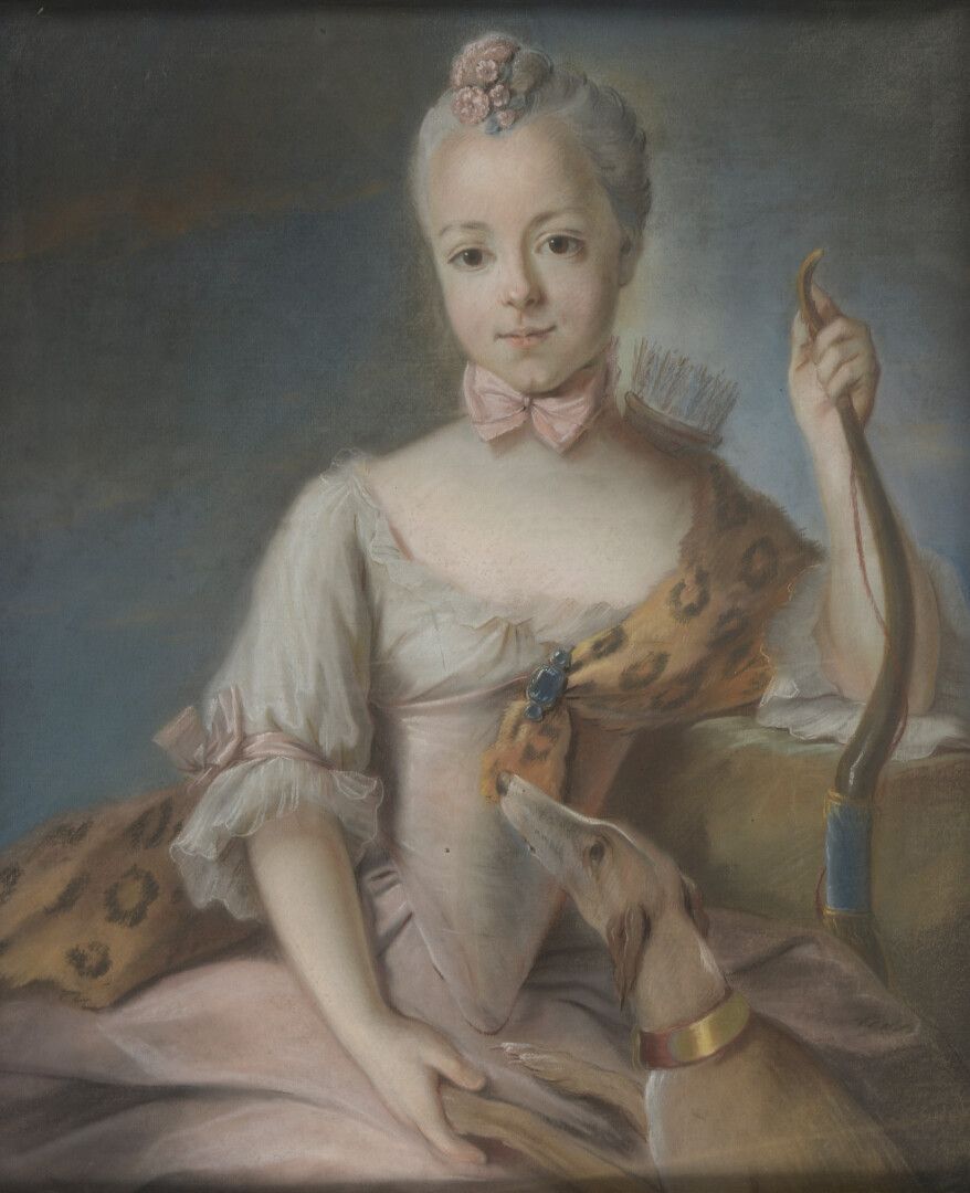 Null FRANZÖSISCHE Schule aus dem 18.

Junge Frau in Diana

Pastell.

68 x 57 cm