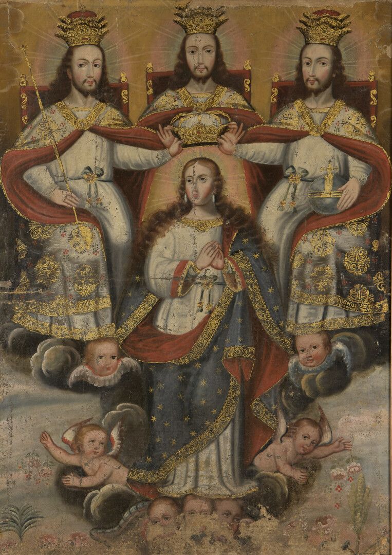 Null 18th century CUZCO school

The Coronation of the Virgin

Oil on canvas.

Re&hellip;