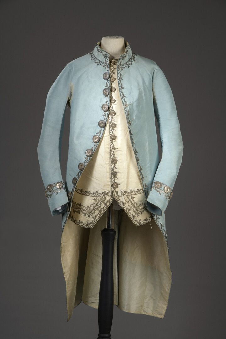 Null Hofkleid und Vorderteil einer Weste, Louis-XVI-Epoche, Baskenkleid mit klei&hellip;
