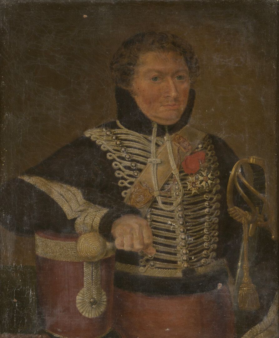 Null 约1805年的法国学校

佩戴荣誉军团勋章的军官画像

布面油画。

左下角有签名的痕迹。

事故。

83 x 69 cm